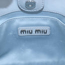 Miu Miu Nappa Crystal Hand Bag Leather 2way Light Blue Silver Auth 196642M-28