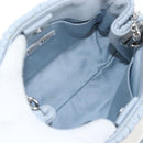 Miu Miu Nappa Crystal Hand Bag Leather 2way Light Blue Silver Auth 196642M-11