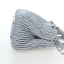 Miu Miu Nappa Crystal Hand Bag Leather 2way Light Blue Silver Auth 196642M-5