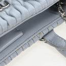 Miu Miu Nappa Crystal Hand Bag Leather 2way Light Blue Silver Auth 196642M-7