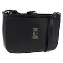 CARTIER C de Cartier Shoulder Bag Leather Black Gold Auth 196644V-1