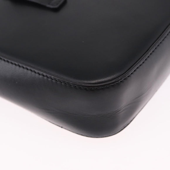 CARTIER C de Cartier Shoulder Bag Leather Black Gold Auth 196644V