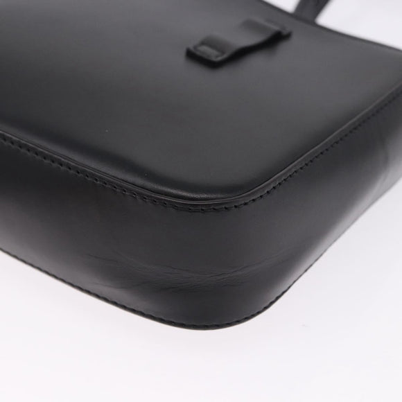 CARTIER C de Cartier Shoulder Bag Leather Black Gold Auth 196644V