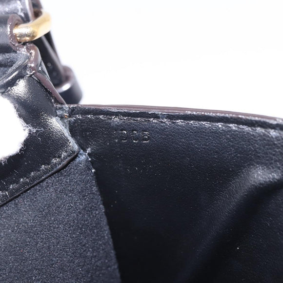 CARTIER C de Cartier Shoulder Bag Leather Black Gold Auth 196644V