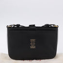 CARTIER C de Cartier Shoulder Bag Leather Black Gold Auth 196644V-12