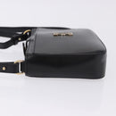CARTIER C de Cartier Shoulder Bag Leather Black Gold Auth 196644V-4