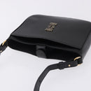 CARTIER C de Cartier Shoulder Bag Leather Black Gold Auth 196644V-6