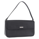 BURBERRY Shoulder Bag Leather Black Silver Auth 196645A-1