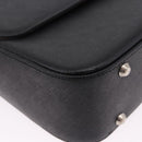 BURBERRY Shoulder Bag Leather Black Silver Auth 196645A-10