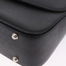 BURBERRY Shoulder Bag Leather Black Silver Auth 196645A-11
