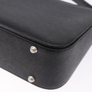 BURBERRY Shoulder Bag Leather Black Silver Auth 196645A-13