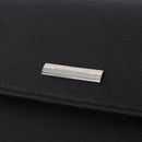 BURBERRY Shoulder Bag Leather Black Silver Auth 196645A-14