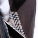 BURBERRY Shoulder Bag Leather Black Silver Auth 196645A-22