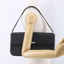 BURBERRY Shoulder Bag Leather Black Silver Auth 196645A-23