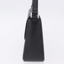 BURBERRY Shoulder Bag Leather Black Silver Auth 196645A-4