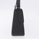 BURBERRY Shoulder Bag Leather Black Silver Auth 196645A-5
