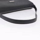 BURBERRY Shoulder Bag Leather Black Silver Auth 196645A-7