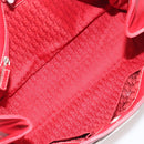 Christian Dior Hand Bag Leather Red Silver Auth 196646A-17