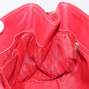 Christian Dior Hand Bag Leather Red Silver Auth 196646A-19