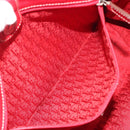 Christian Dior Hand Bag Leather Red Silver Auth 196646A-21