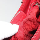 Christian Dior Hand Bag Leather Red Silver Auth 196646A-22