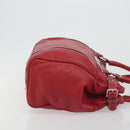 Christian Dior Hand Bag Leather Red Silver Auth 196646A-4