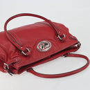 Christian Dior Hand Bag Leather Red Silver Auth 196646A-6