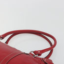 Christian Dior Hand Bag Leather Red Silver Auth 196646A-8