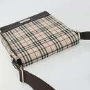 BURBERRY Nova Check Shoulder Bag Canvas Beige Silver Auth 196647A-6