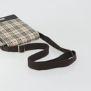 BURBERRY Nova Check Shoulder Bag Canvas Beige Silver Auth 196647A-7