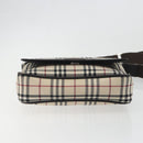 BURBERRY Nova Check Shoulder Bag Canvas Beige Silver Auth 196647A-9
