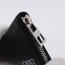 LOEWE Anagram Coin Purse Leather Black Silver Auth 196648M-12