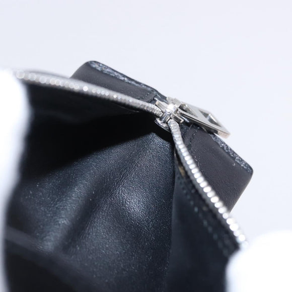 LOEWE Anagram Coin Purse Leather Black Silver Auth 196648M