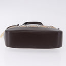 BURBERRY Nova Check Hand Bag Canvas Beige Gold Auth 196649A-10