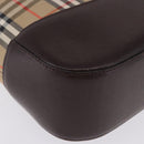 BURBERRY Nova Check Hand Bag Canvas Beige Gold Auth 196649A-11
