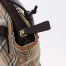 BURBERRY Nova Check Hand Bag Canvas Beige Gold Auth 196649A-16