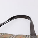 BURBERRY Nova Check Hand Bag Canvas Beige Gold Auth 196649A-9