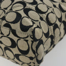 Coach Hand Bag Canvas Black Silver Auth 196652A-9
