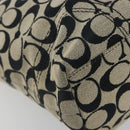 Coach Hand Bag Canvas Black Silver Auth 196652A-14