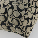 Coach Hand Bag Canvas Black Silver Auth 196652A-16