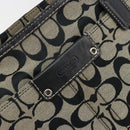 Coach Hand Bag Canvas Black Silver Auth 196652A-18