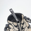 Coach Hand Bag Canvas Black Silver Auth 196652A-10