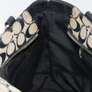 Coach Hand Bag Canvas Black Silver Auth 196652A-20