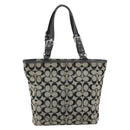 Coach Hand Bag Canvas Black Silver Auth 196652A-2