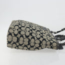 Coach Hand Bag Canvas Black Silver Auth 196652A-3