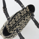 Coach Hand Bag Canvas Black Silver Auth 196652A-6