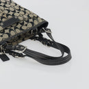 Coach Hand Bag Canvas Black Silver Auth 196652A-7