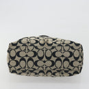 Coach Hand Bag Canvas Black Silver Auth 196652A-5