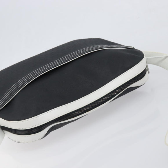 LOEWE Shoulder Bag PVC Leather Black Silver Auth 196654