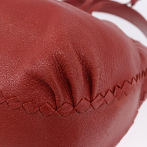 BOTTEGA VENETA INTRECCIATO Hand Bag Leather outlet Red Auth 196655V